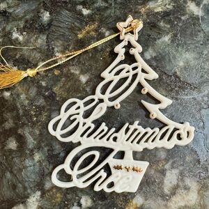 Lenox Gold and White “O Christmas Tree” Christmas Ornament